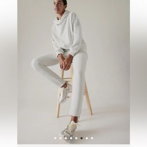 Athleta Soft Heathered White Sweatpants